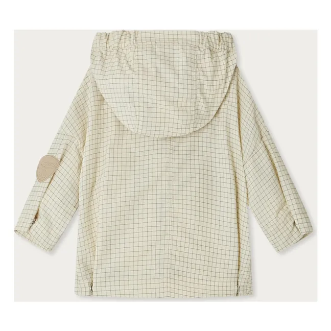 Erden Vichy Regenjacke aus recycelten Fasern | Cremefarben