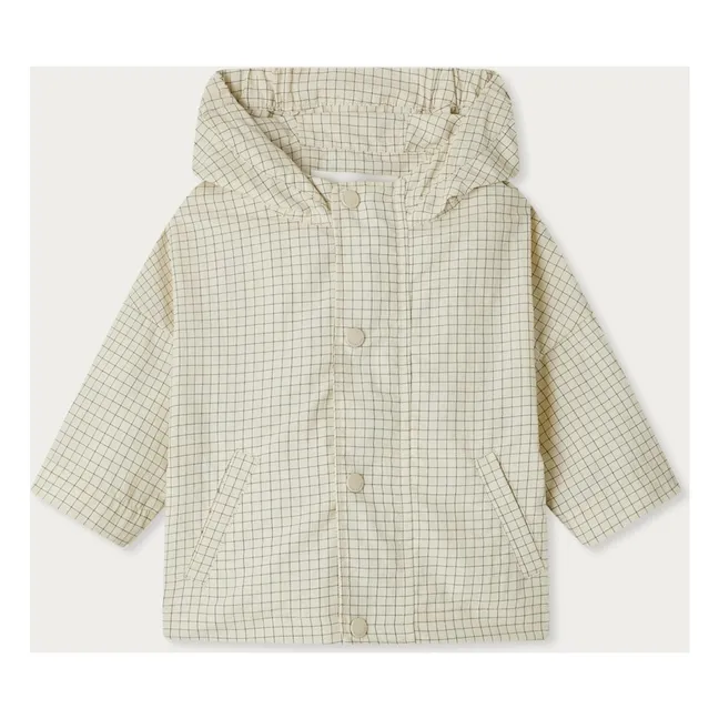 Erden Vichy Regenjacke aus recycelten Fasern | Cremefarben