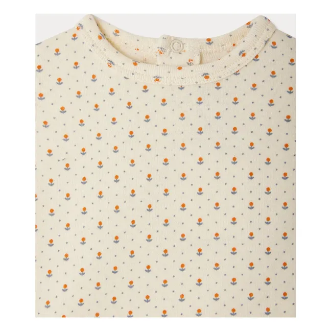 Set top e pantaloncini in cotone biologico Elo | Crema