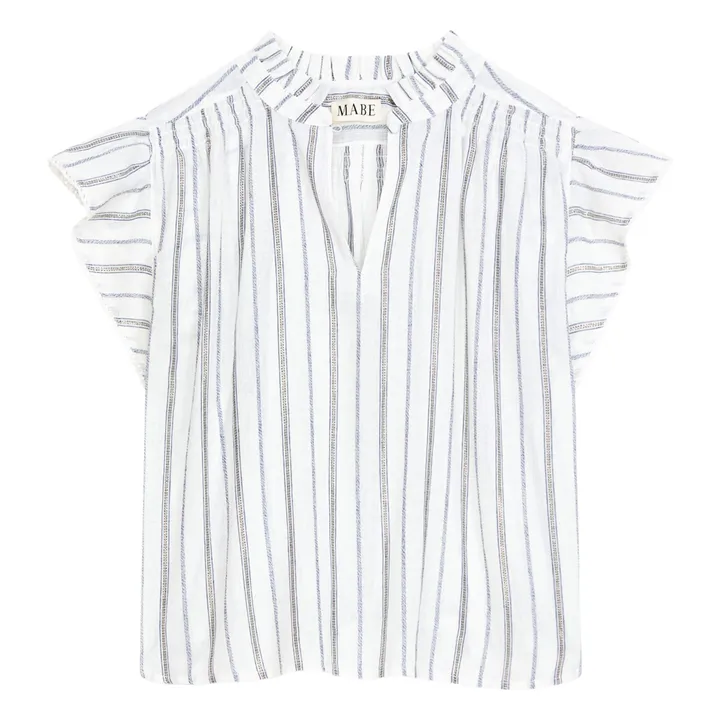Blouse Alma Rayures | Ecru- Image produit n°0