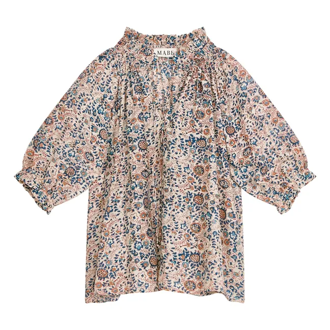 Cass Printed Blouse | Blue