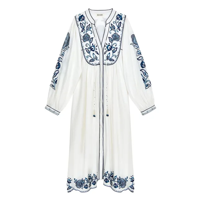 Vestido bordado Lucia | Crudo