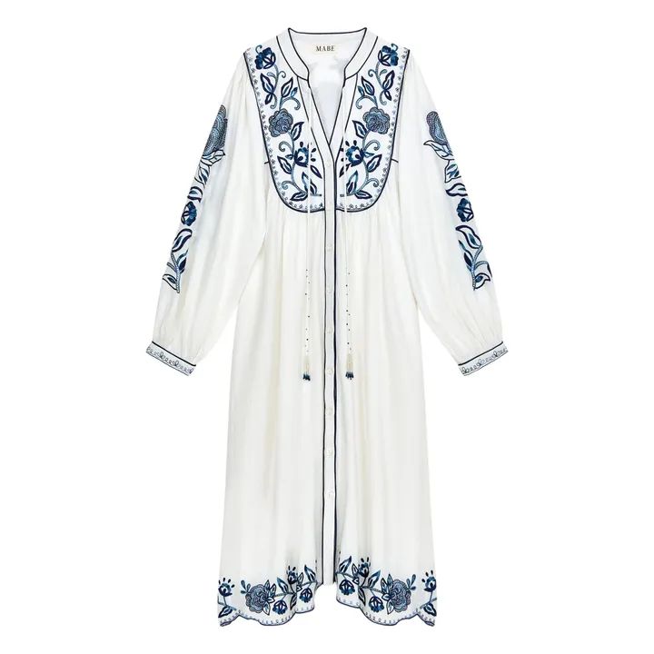 Robe Lucia Brodée | Ecru- Image produit n°0