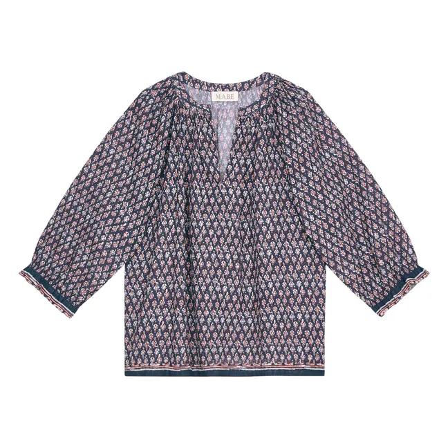 Blusa Husband estampada | Azul oscuro