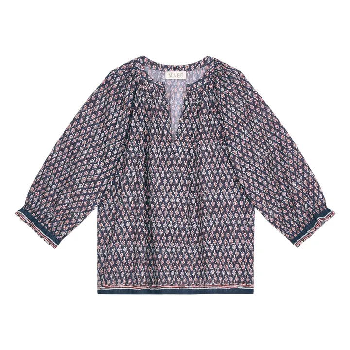Blouse Mari Imprimée | Bleu foncé- Image produit n°0