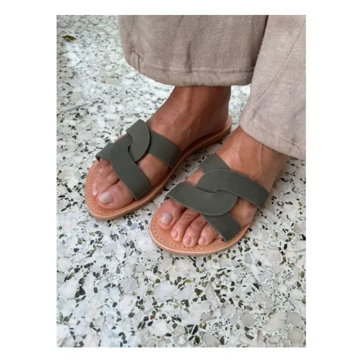 Mules Prune | Vert kaki- Image produit n°1