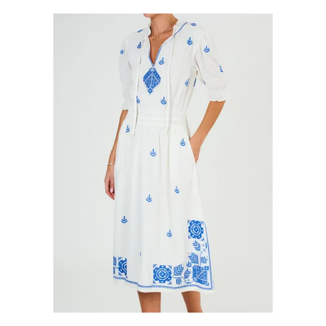 Edra Embroidered Dress | Blue