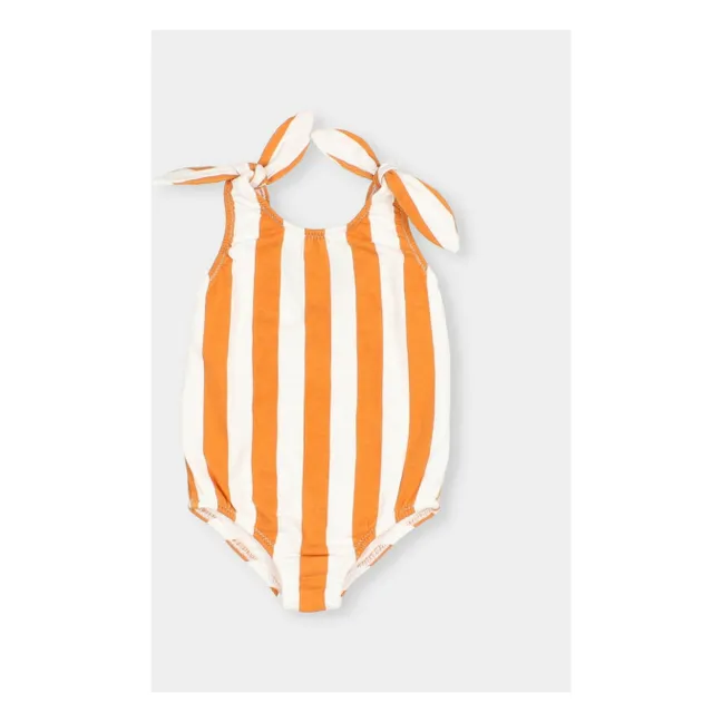 Organic Cotton Baby Stripes Swimsuit | Apricot