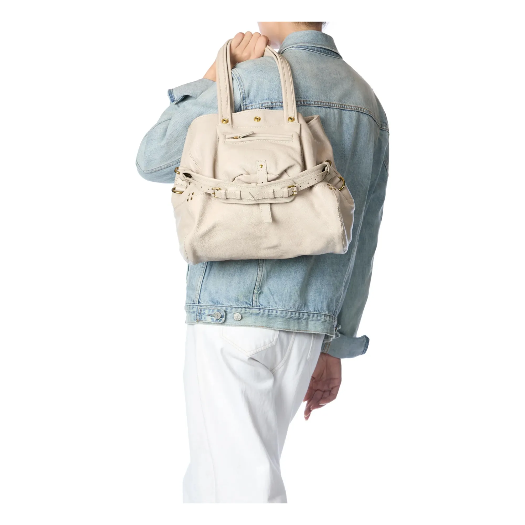 Sac Billy M Chèvre Grainé | Ecru- Image produit n°1