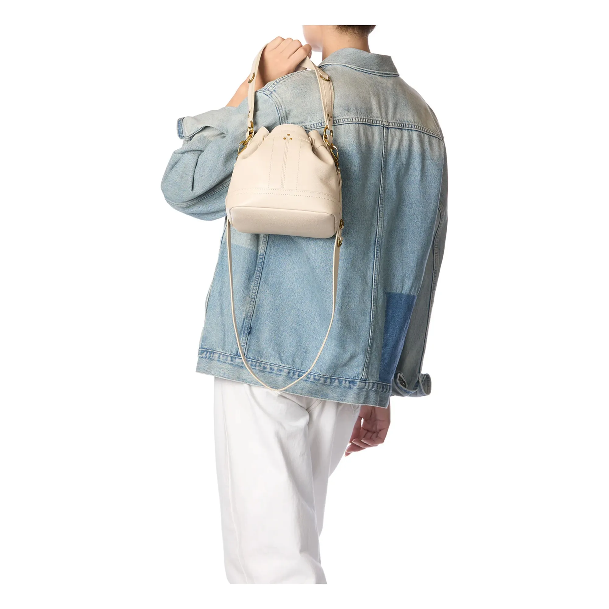 Sac Ben S Chèvre Grainé | Ecru- Image produit n°1