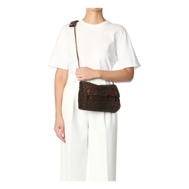 Lulu M Leopard bag | Brown