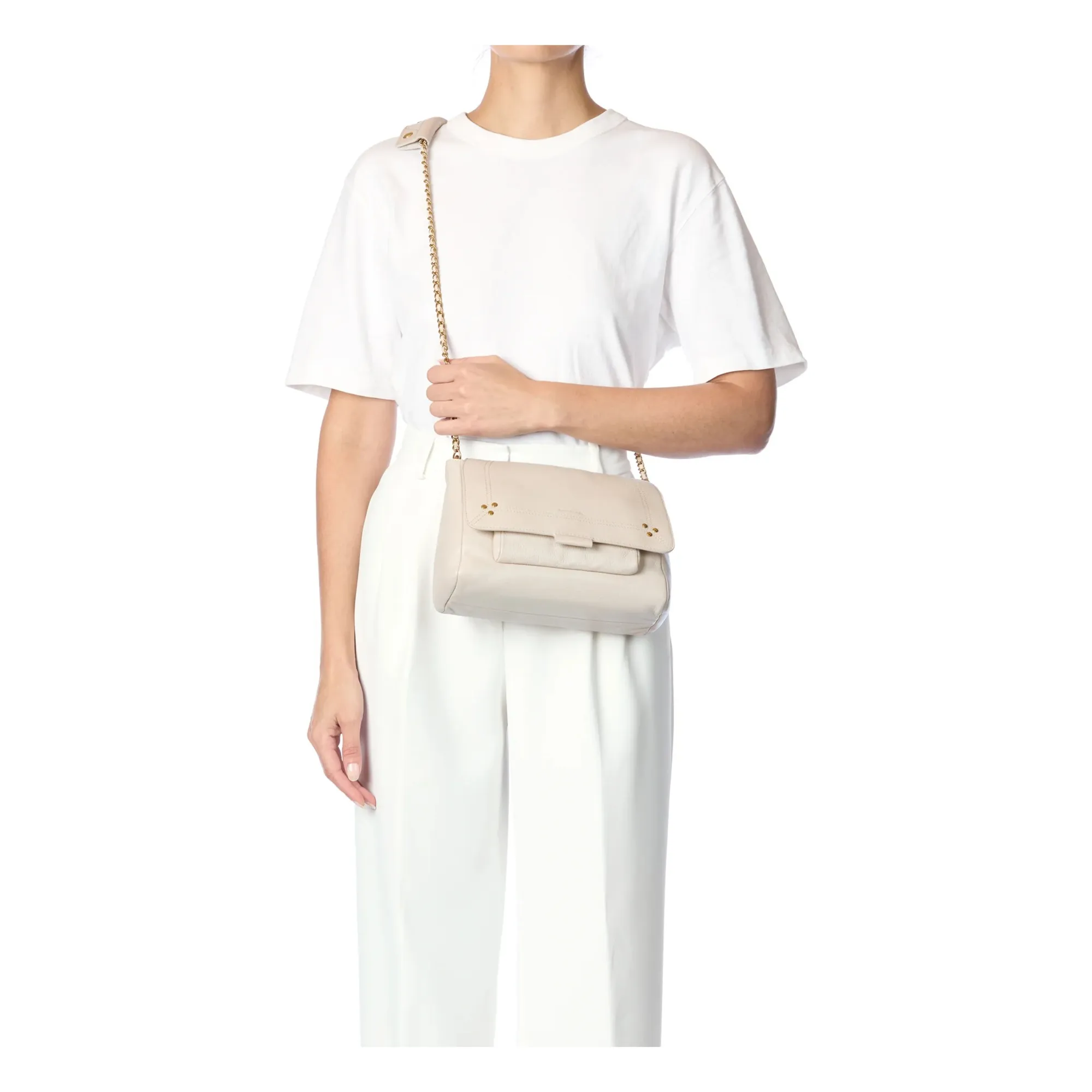 Sac Lulu M Chèvre Grainé | Ecru- Image produit n°1