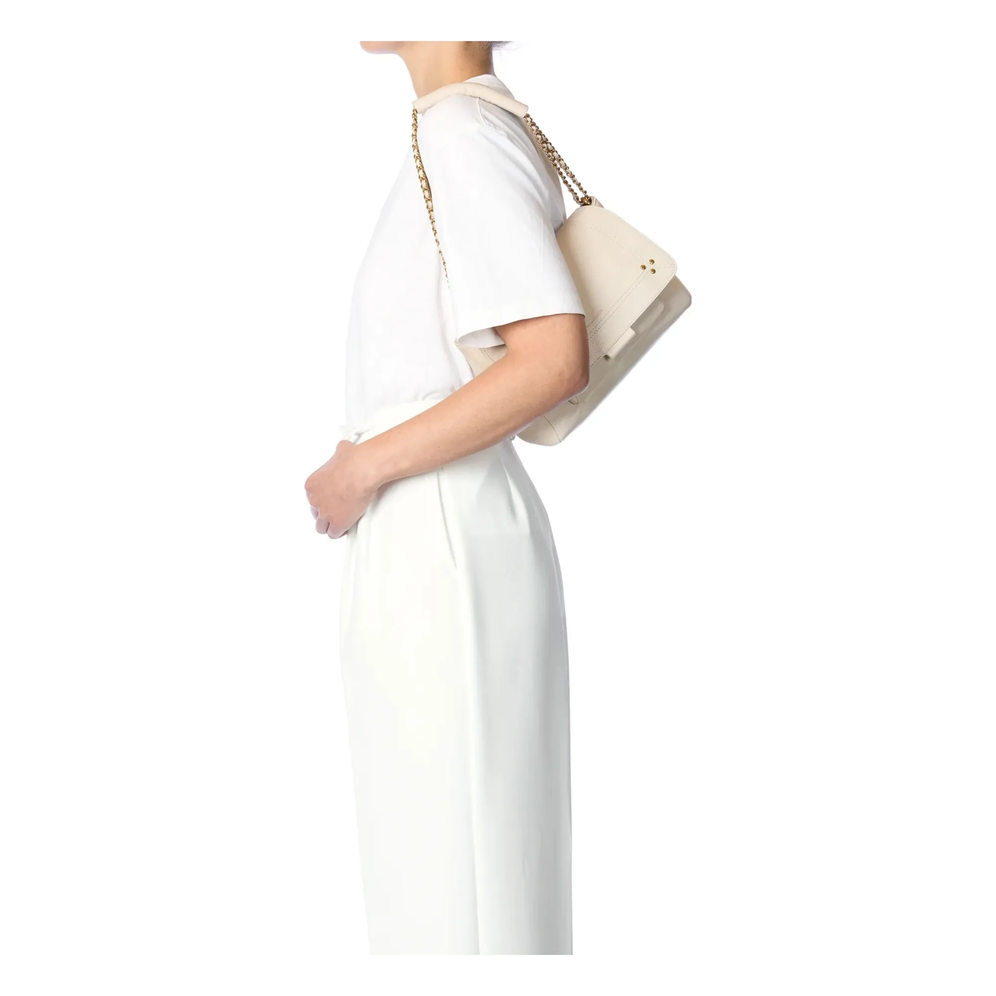 Sac Lulu M Chèvre Grainé | Ecru- Image produit n°2