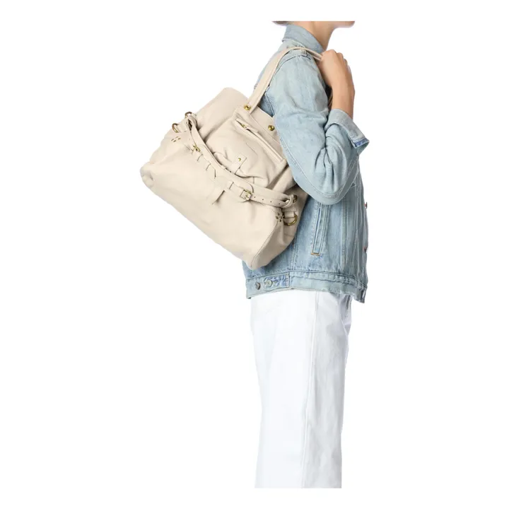 Sac Billy M Chèvre Grainé | Ecru- Image produit n°2