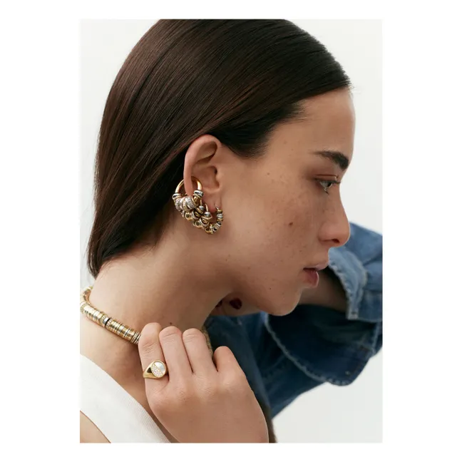 Orecchini a cerchio Bubble Shiny | Oro/Argento