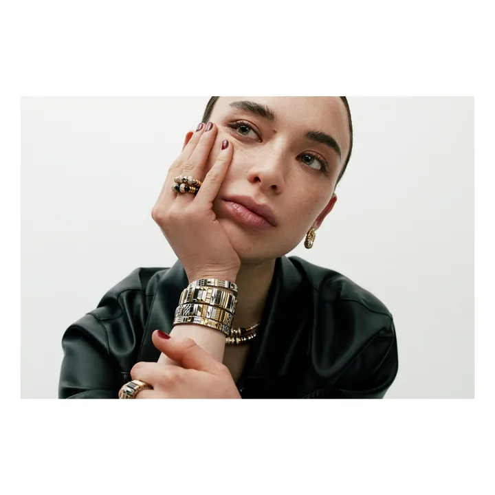 Bague Nefertiti Double | Noir- Image produit n°1