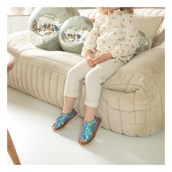 Sandalita Mermaid Metallic Sandals | Turquoise- Product image n°4