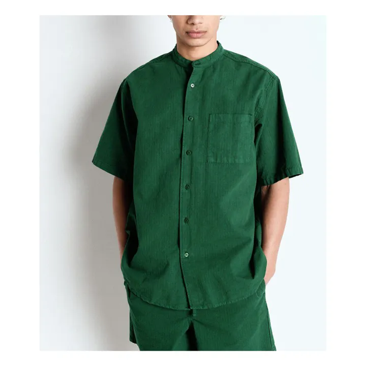 Chemise Rygybay Coton Bio | Vert sapin- Image produit n°1