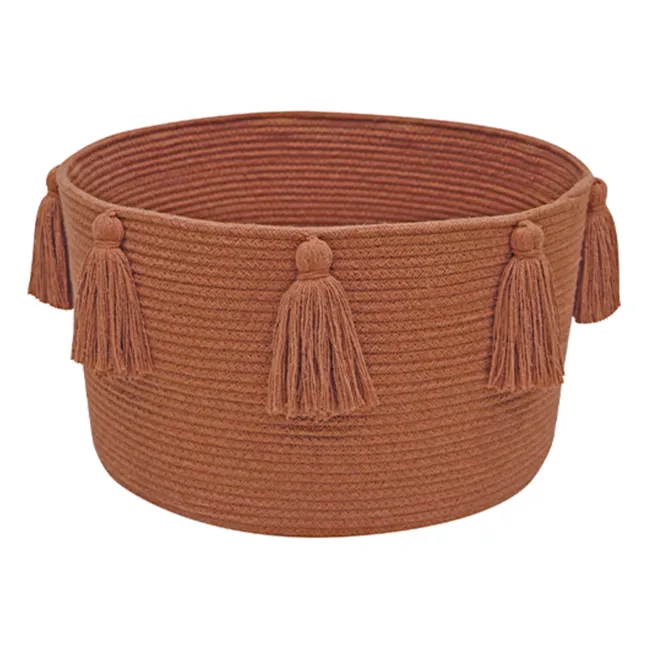 Storage basket with tassels | Marrone chiaro