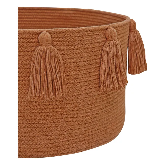 Storage basket with tassels | Marrone chiaro