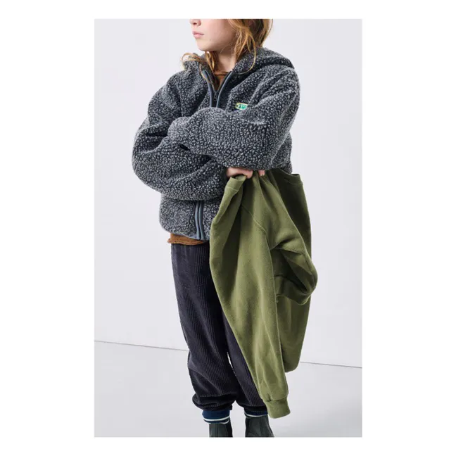 Hoktown Hooded Sherpa Jacket | Marled charcoal grey