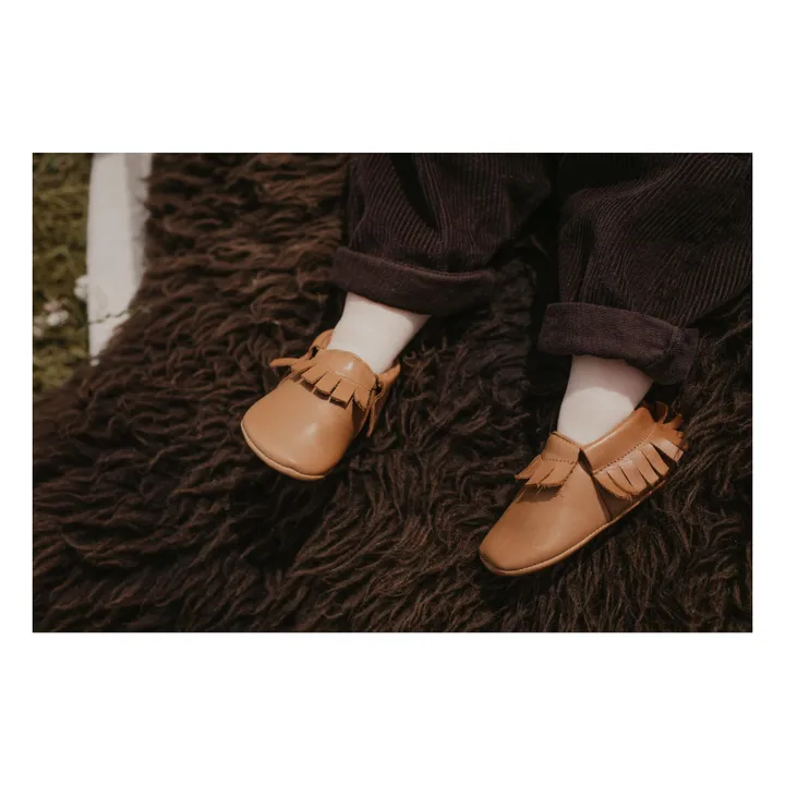 Zapatillas de bebé con flecos | Camel- Imagen del producto n°5
