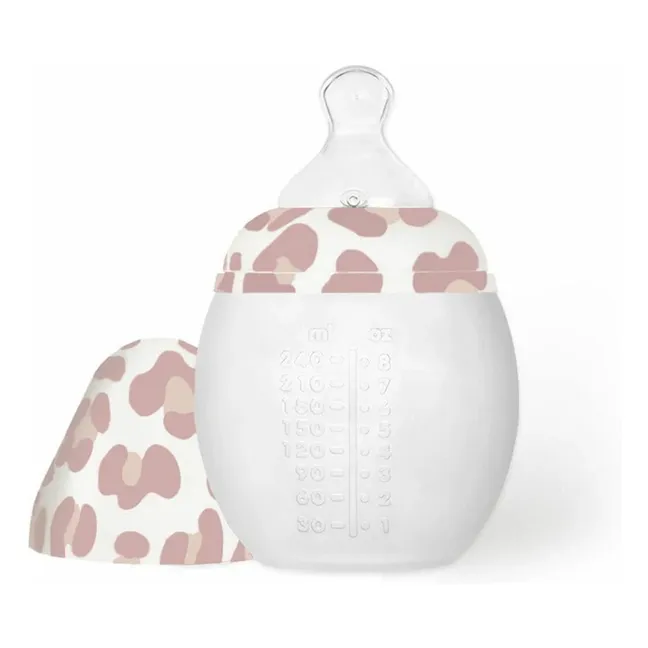Graouu Flasche aus medizinischem Silikon und physiologischer Sauger | Blassrosa