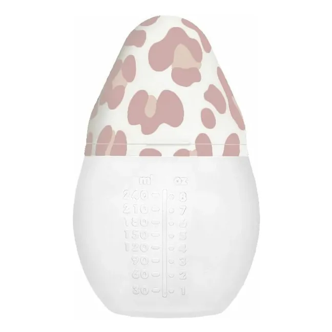 Graouu Flasche aus medizinischem Silikon und physiologischer Sauger | Blassrosa