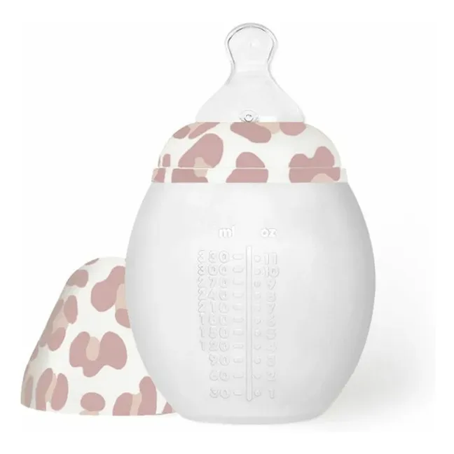 Bottiglia e tettarella fisiologica in silicone medicale Graouu | Rosa Pallido