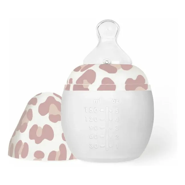 Graouu Flasche aus medizinischem Silikon und physiologischer Sauger | Blassrosa