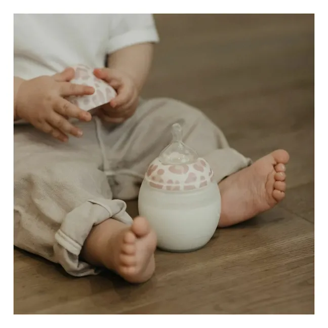 Graouu Flasche aus medizinischem Silikon und physiologischer Sauger | Blassrosa