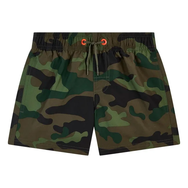 Militärische Badeshorts | Dunkelgrün