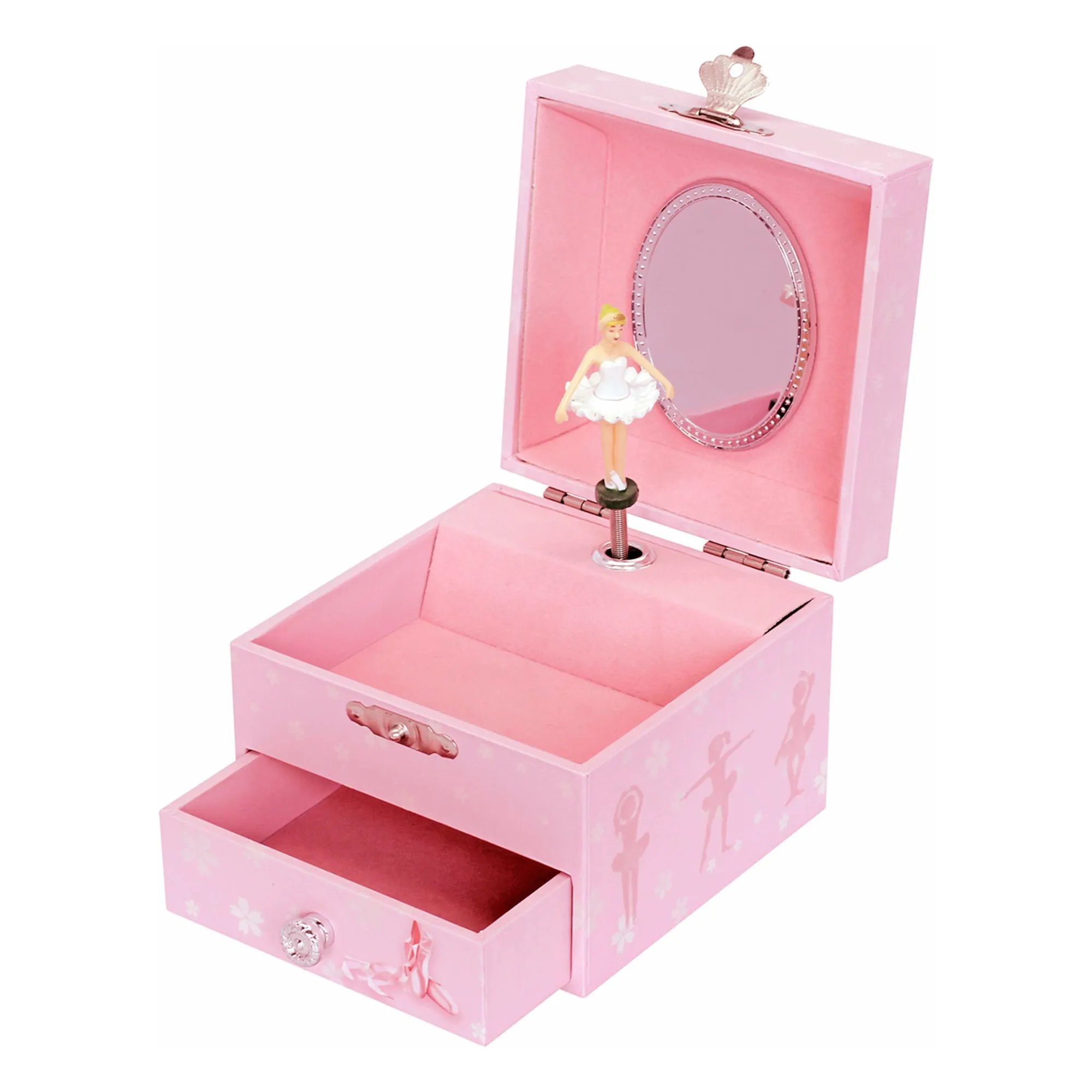 Boîte à musique phosphorenscente Ballerine | Rose- Image produit n°0