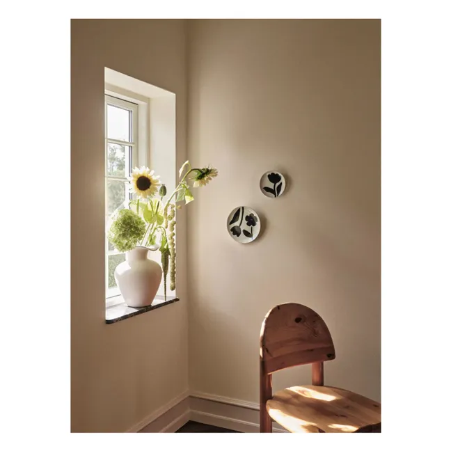 Plato de gres Flora | Negro