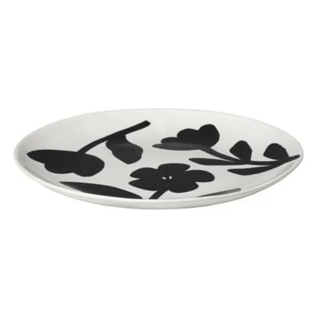 Plato de gres Flora | Negro