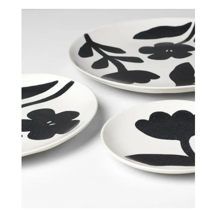 Assiette en grès Flora | Noir- Image produit n°3