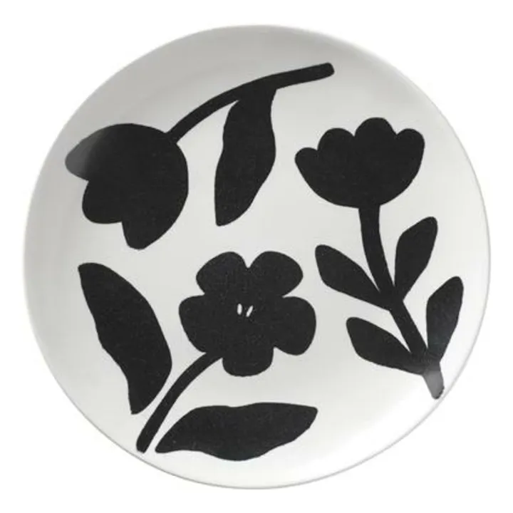 Assiette en grès Flora | Noir- Image produit n°0