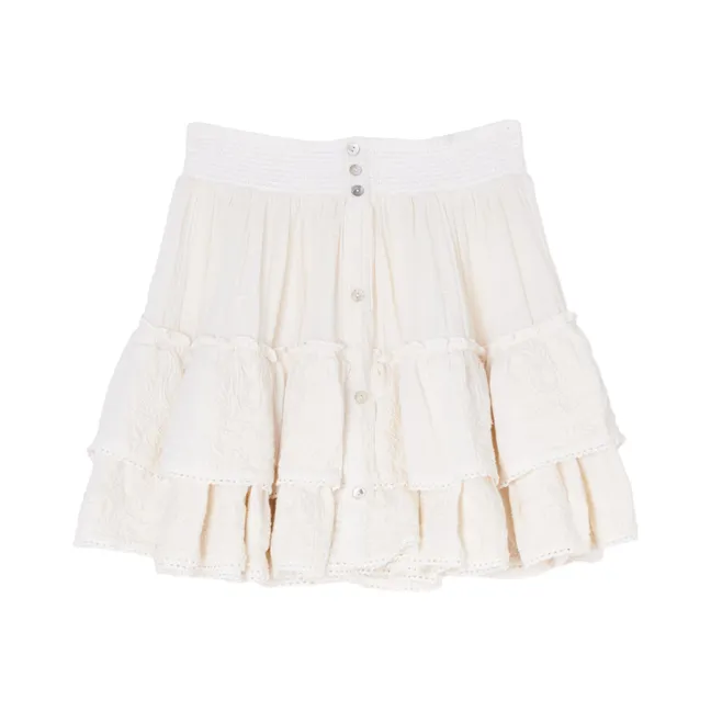 Falda de volantes Mina | Blanco