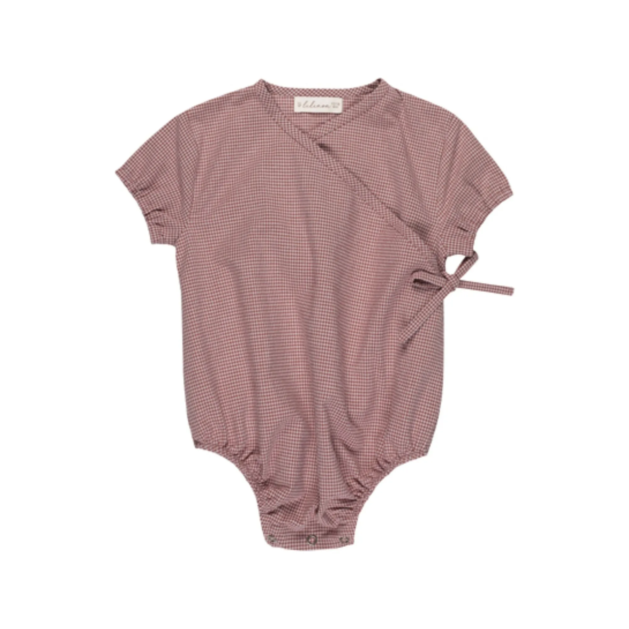 Lilinoa Aubergine Jules Cache-Cœur Plaid Romper