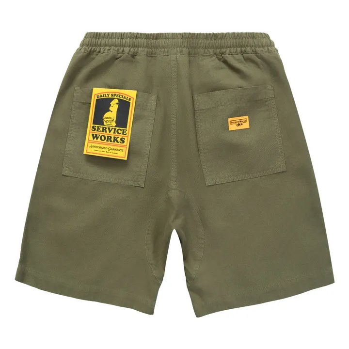 Short Canvas Chef Coton Bio | Vert olive- Image produit n°1