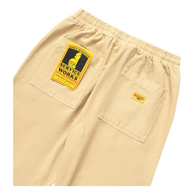 Pantaloni classici in cotone organico Canvas Chef | Beige