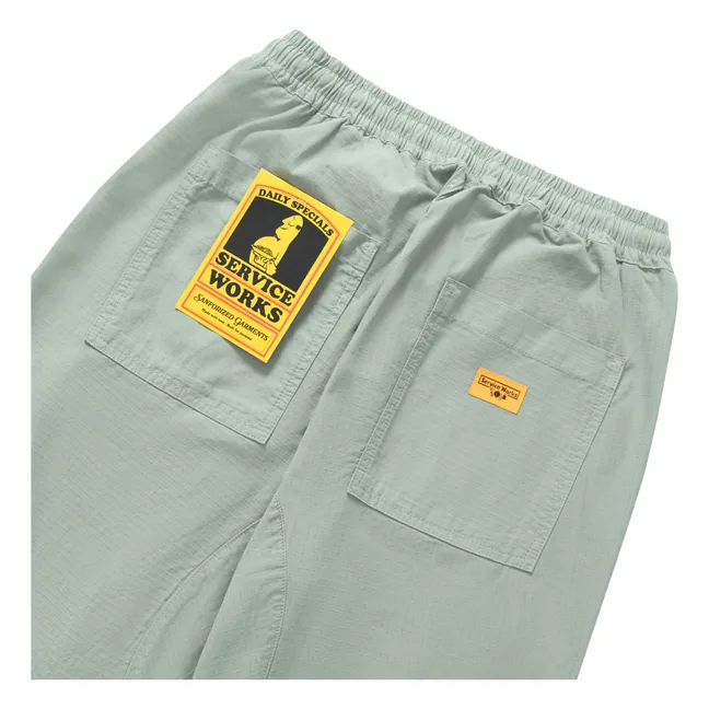 Pantaloni Chef in cotone organico Ripstop | Salvia