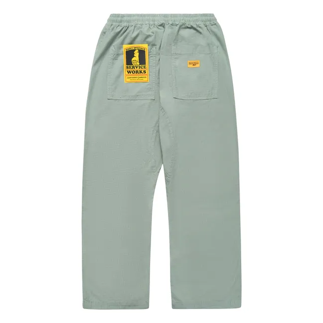 Pantaloni Chef in cotone organico Ripstop | Salvia