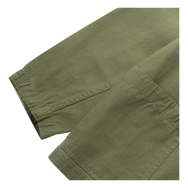 Giacca in cotone organico Drill Server | Verde oliva