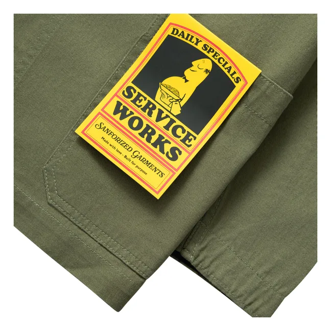 Veste Drill Server Coton Bio | Vert olive