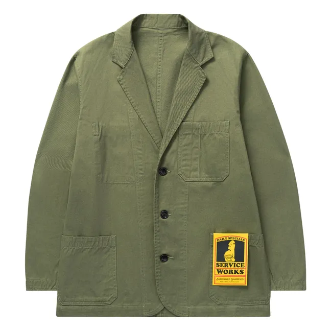 Giacca in cotone organico Drill Server | Verde oliva