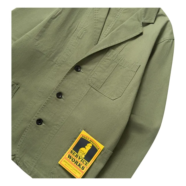 Giacca in cotone organico Drill Server | Verde oliva