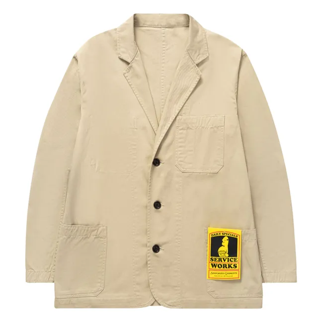 Giacca in cotone organico Drill Server | Beige