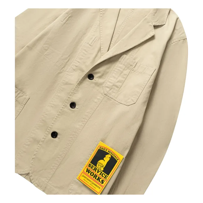 Giacca in cotone organico Drill Server | Beige