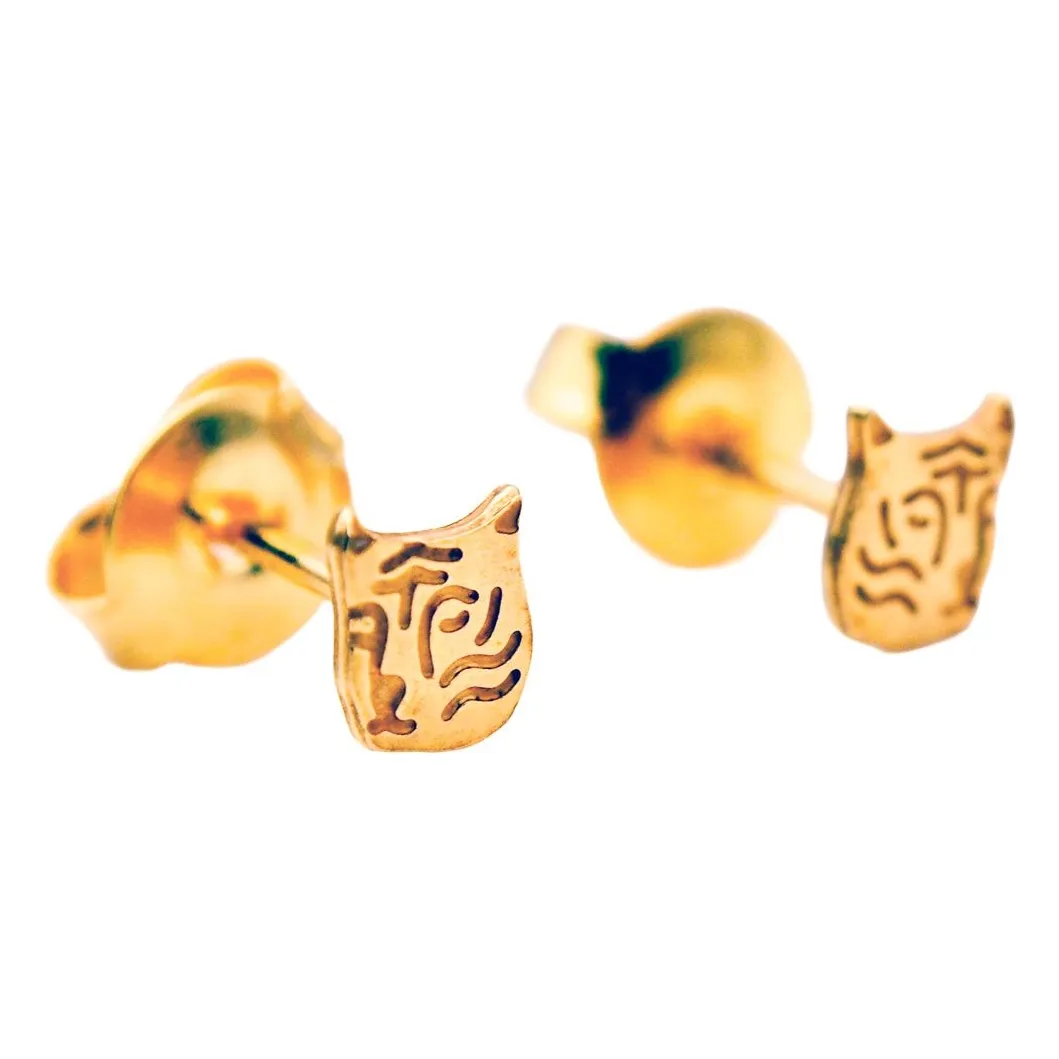 Adorabili Gold Tiger Earrings